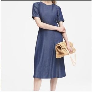 Denim-Tie Back -Tencel- Knee Length Casual Dress
